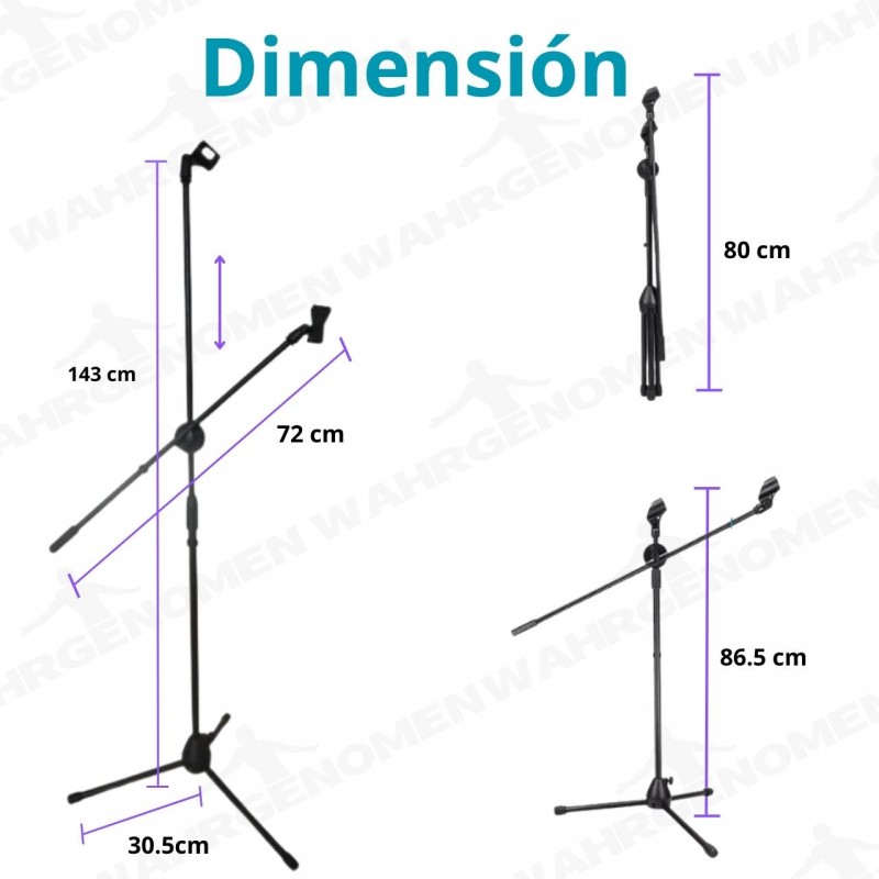 Par De Pedestal Atril Stand Micr Fono Base Con Boom Tri