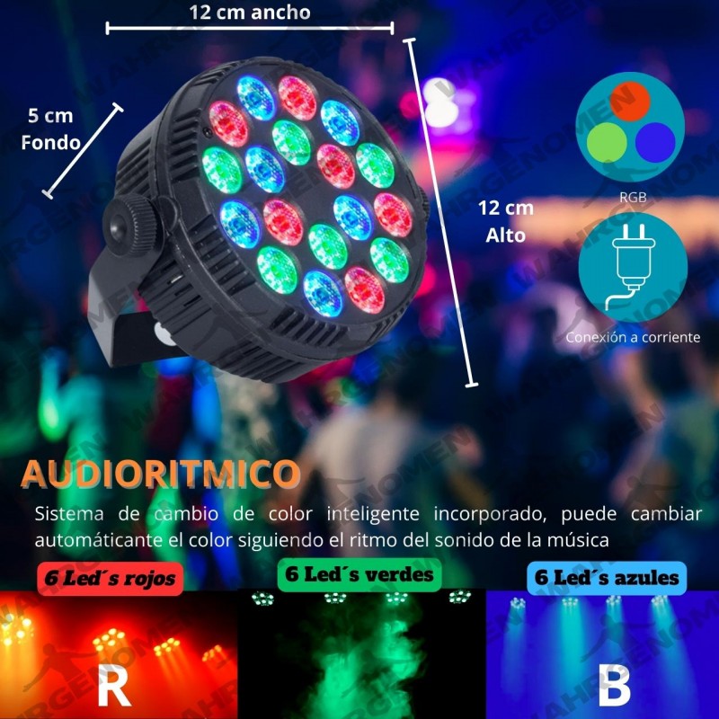 Cañon De Leds Rgb 18x1 Dmx Automatico Multicolor