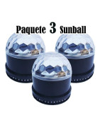 Paquete 3 Luz Bola Disco Led Rgb Dj Sonido Esfera Crist...