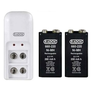 Cargador Con 2 Baterias Pilas 9v Cuadradas, Recargables