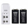 Cargador Con 2 Baterias Pilas 9v Cuadradas, Recargables