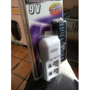 Cargador Con 2 Baterias Pilas 9v Cuadradas, Recargables