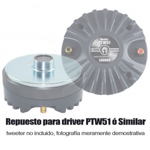 Diafragma 51mm Repuesto Driver agudo de 2 pulgadas