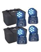Set 4 Cabeza Movil Wash 7 Led 15w Robotica Bolsa Transp...