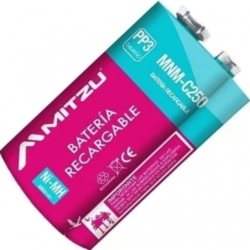 Pila Recargable 9v 250mah Cuadrada Pp3 Ni-mh Bateria