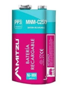 Pila Recargable 9v 250mah Cuadrada Pp3 Ni-mh Bateria