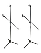 Par De Pedestal Atril Stand Micrófono Base Con Boom Tri...