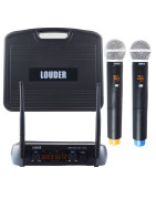 Set 2 Microfonos Inalambricos Uhf con Cable y Estuche