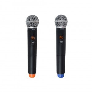 Set 2 Microfonos Inalambricos Uhf con Cable y Estuche