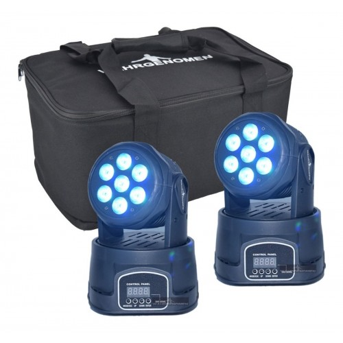 Set 2 Cabeza Movil Wash Led 7 Led 15w Robotica Con Bols...