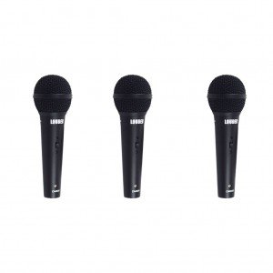 Set 3 Microfonos Dinamicos Alambricos Con Estuche Y Clips