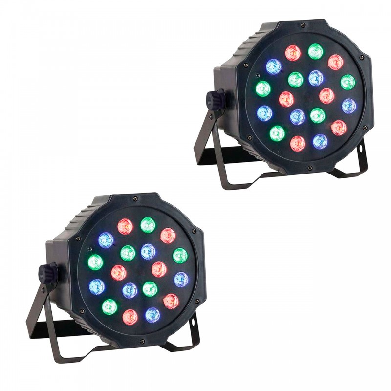 2 Cañon Audioritmico De Led Rgb  18x1  Dmx Automatico Leds