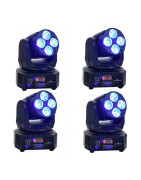 4 Cabeza Movil Led Wash Rgbwauv  Disco Robotica Dmx Luc...