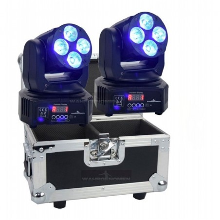 Set 2 Cabeza Movil Quad 4 Led 15w Rgbwauv Robotica Dmx ...