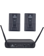 Set 2 Microfonos Diadema Solapa Inalambricos Vhf Con Estuche