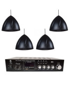 Kit Amplificador Sonido Ambiental Y 4 Bocinas Colgantes