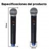 2 Microfonos Inalambricos Uhf Multifrecuencia Set dual