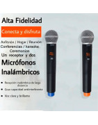 Set 2 Microfonos Inalambricos Uhf con Cable y Estuche