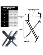 Stand Soporte Base Doble 2 Teclados Plegable Con Varill...