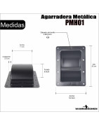 2pz Agarradera Metalica Para Bafle 22 X 16.5cm Armado Bafles
