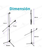 Par De Pedestal Atril Stand Micrófono Base Con Boom Tri...