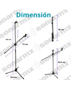 Pedestal Atril Base Stand 2 Microfonos Profesional Con ...