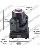 Cabeza Movil Led robotica Dmx prisma fijo aro led