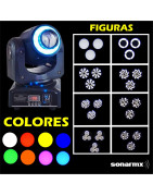 Cabeza Movil Led robotica Dmx prisma fijo aro led