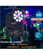 Cabeza Movil Robotica 12 Led 5 W Wash Rgbw Disco  Dmx L...