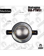 Diafragma 51mm Repuesto Driver agudo de 2 pulgadas