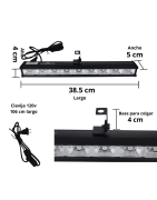 Barra Led Uv 9 Leds 5w Ultravioleta Luz Negra Neon Disco Dj