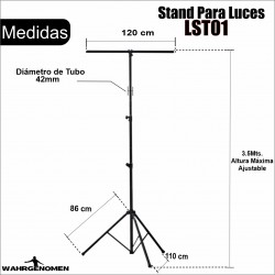 Tripie Soporte Luces T Disco Stand Acero Sonido Estruct...