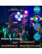 Set 2 Cabeza Movil Quad 4 Led 15w Rgbwauv Robotica Dmx ...