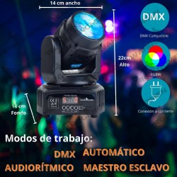 Cabeza Movil Led 15w Spot Robotica Dj Dmx Rgbw Beam