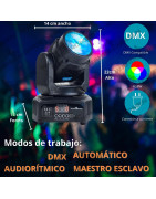 Mini Cabeza Movil Led 15w Spot Robotica Dj Dmx Rgbw Bea...