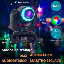 Set 2 Cabeza Movil Robotica Spot Led 60w Dmx Con Bolsa