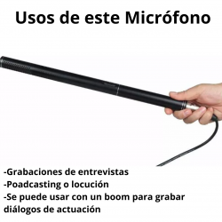 Microfono Shotgun De Condensador P/ Videocamara O Grabacion