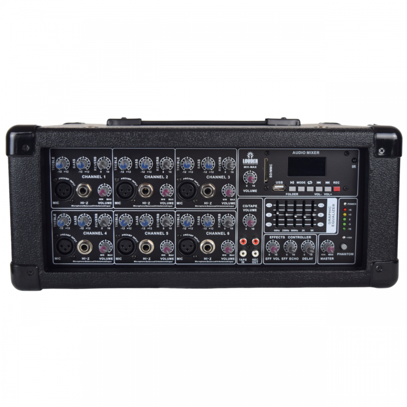Mezcladora Consola Amplificada 6 Canales Bluetooth Usb/sd Mezcladora Consola Amplificada 6 Canales Bluetooth Usb/sd