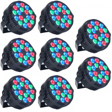 8pz Cañon De Leds Rgb 18x1 Automatico Audioritmo Multicolor