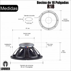 Bocina 18 Pulgadas Profesional P/ Armar Bajos Woofer