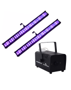 Paquete Luces Para Fiesta Maquina De Humo Barra Led Uv 2 Pz