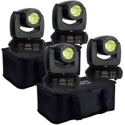 Set 4 Cabeza Movil Led Robotica Dj Spot Disco Dmx Con Bolsa