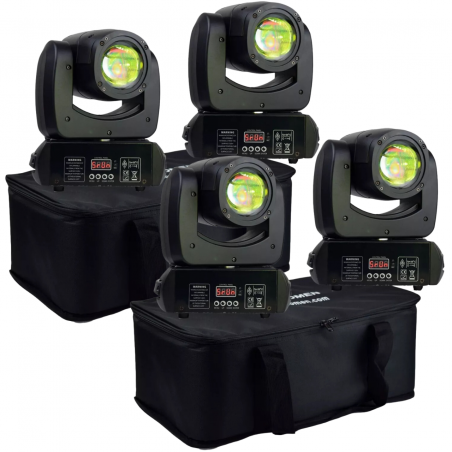 Set 4 Cabeza Movil Led Robotica Dj Spot Disco Dmx Con Bolsa