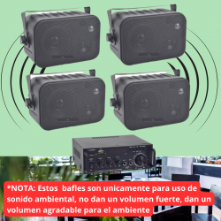 Amplificador Sonido Ambiental 4 Bafles Ambientales Boci...