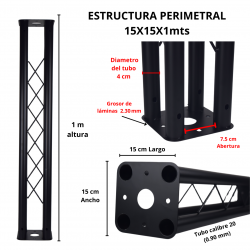 Estructura Perimetral Dj De 1 Metro 15x15 Para Iluminacion