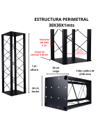 Estructura Perimetral Dj De 1m 30x30x1 Para Iluminacion