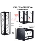 Estructura Perimetral Dj De 1.4mts 30x30 Para Iluminacion
