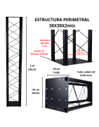 Estructura Perimetral Dj De 2mts 30x30 Para Iluminacion