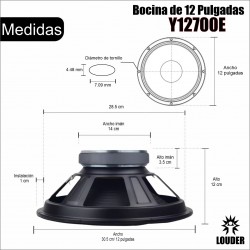 Bocina 12 Pulgadas Bafles Profesionales 1 Pieza