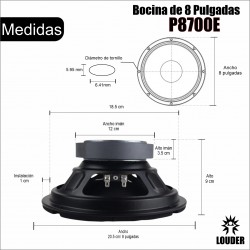 Bocina 8 Profesional Ideal Para Bafles 8ohm Por Pieza